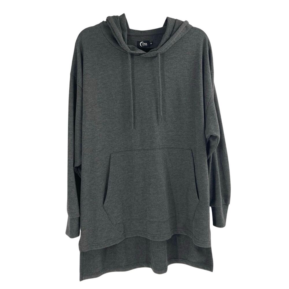 Zyia active Gray Pocket Long Soft Viscose Hoodie Lounge Women’s XL Comfy - Picture 1 of 13
